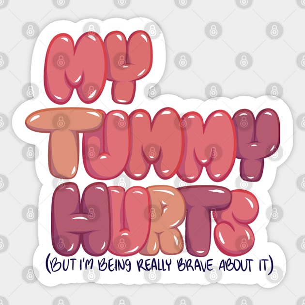 My Tummy Hurts Sticker by Gwenpai